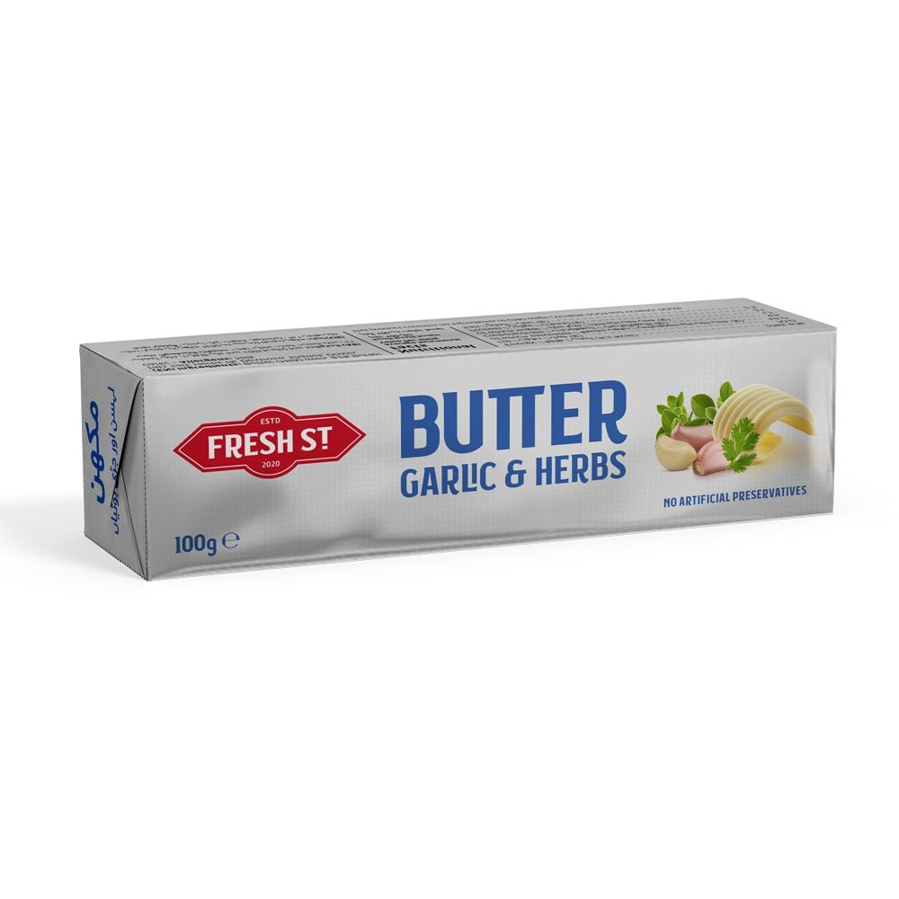 Garlic & Herbs - Garlic & Herbs Butter - Dairy - Block - 100g - Herb Infused Gourmet Butter