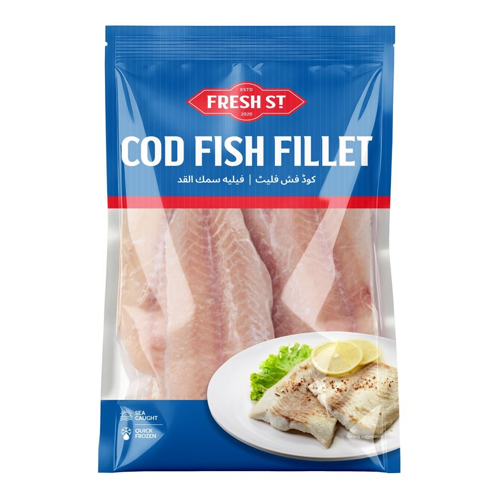 Fresh St - Cod Fish Fillets - Frozen Food - Seafood Snacks - 500g - Premium Cod Fillets
