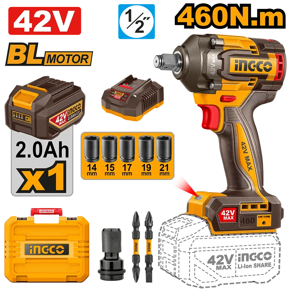 INGCO - CIWLI42461 Cordless Impact Wrench