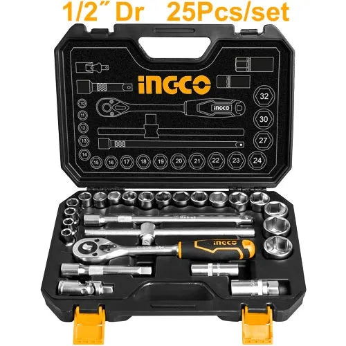 INGCO - HKTS12251 25Pcs 1/2" Socket Set