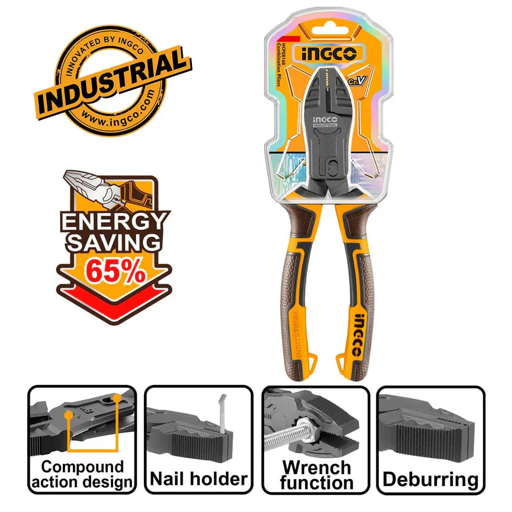 INGCO - Compound action combination pliers 180mm HCCP58180