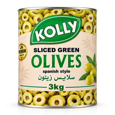 Kolly - Sliced Green Olives - Spanish Style - 3 KG - Canned & Jarred Vegetables