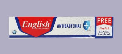 ENGLISH - Anti-Bacterial Toothpaste - Free Brush - 12 Pieces / One Dozen