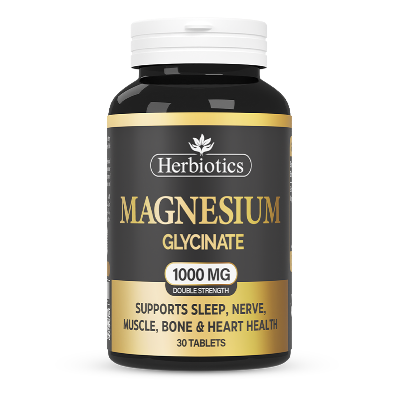 Herbiotics - Magnesium Glycinate - Supplement - 1000mg - Double Strength
