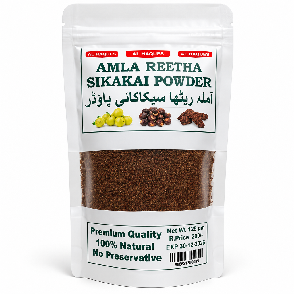 Al Haques - Amla Reetha Shikakai Herbal Hair Powder - 125g - Pack of 12