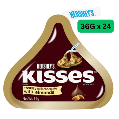 Hershey Kisses - Creamy Milk Chocolate With Almonds - 24 pcs x 36 gram (864g)