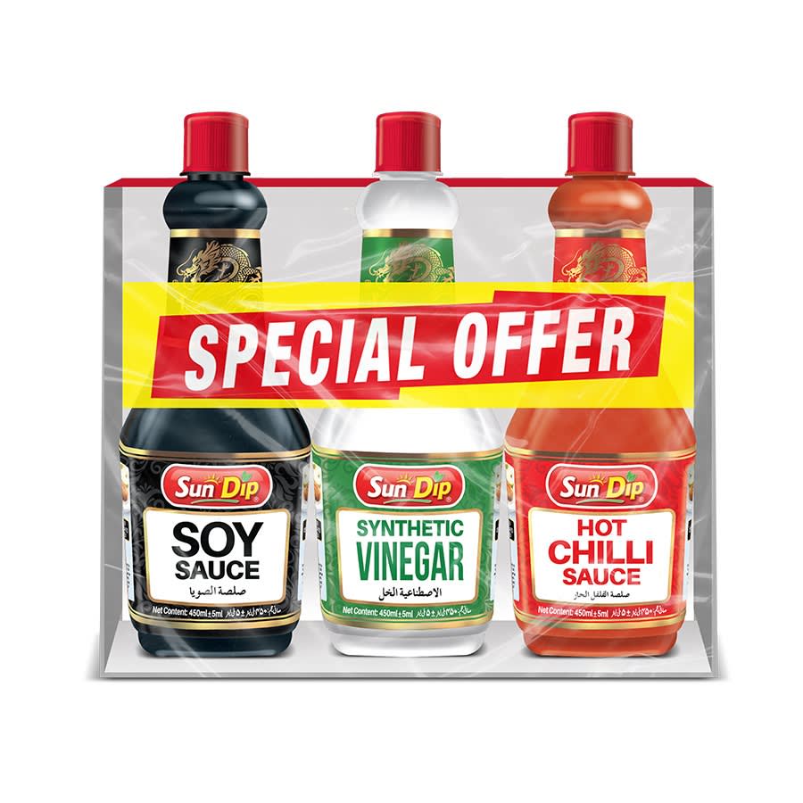 Sundip Chinese Sauces Trio pack (450ml x 8)