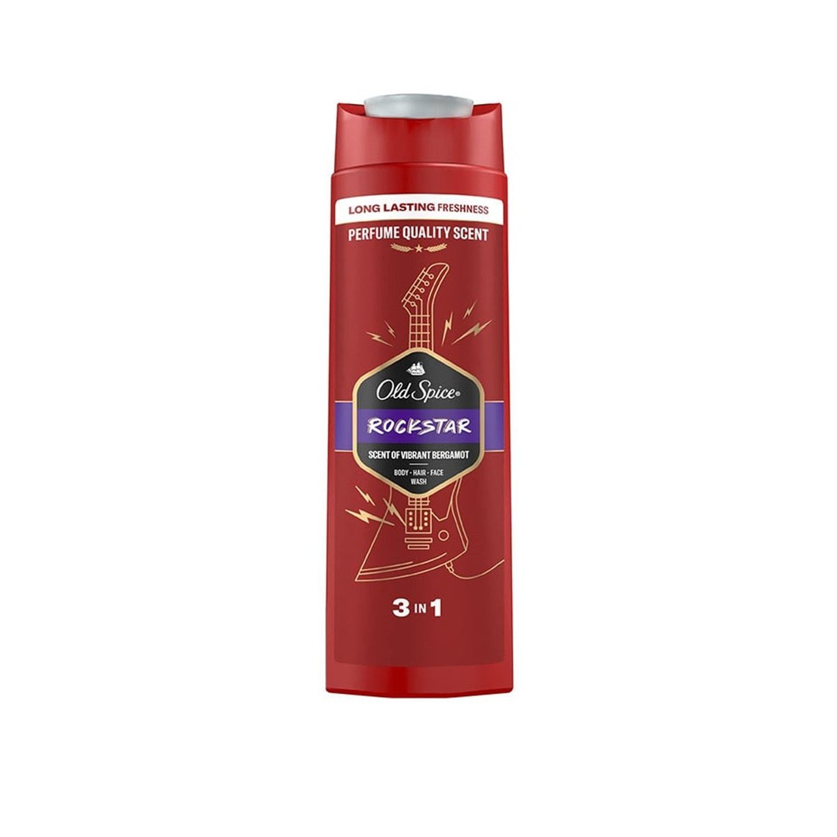 OLD SPICE - ROCK STAR - Scent of Vibrant Bergamot - 3 in 1 - Body - Hair - Face Wash - 400 ml