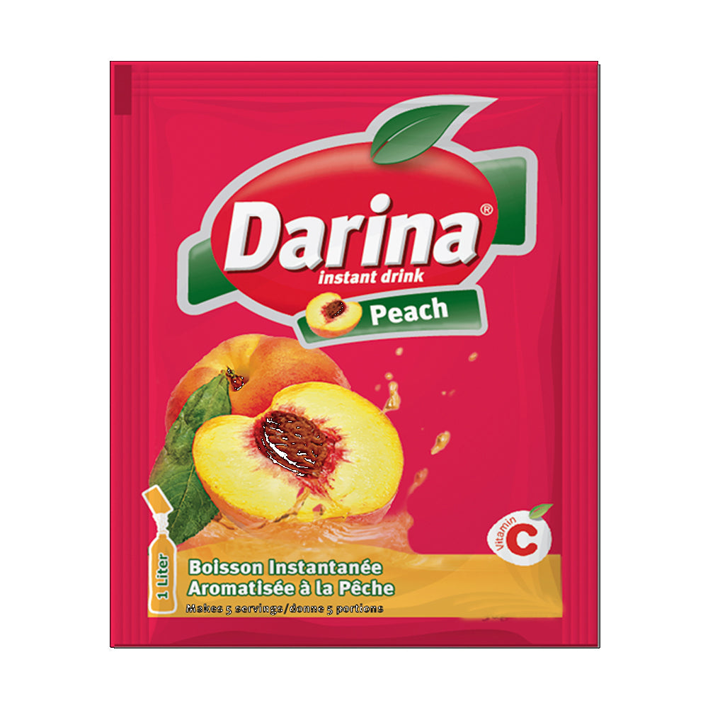 Darina - Peach - Flavoured Instant Powder Drink - 9 GM Sachets - Makes 1 L - 24 Sachets
