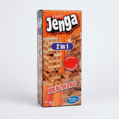 Classic Jenga 2-in-1 Wooden Block Stacking Game Set