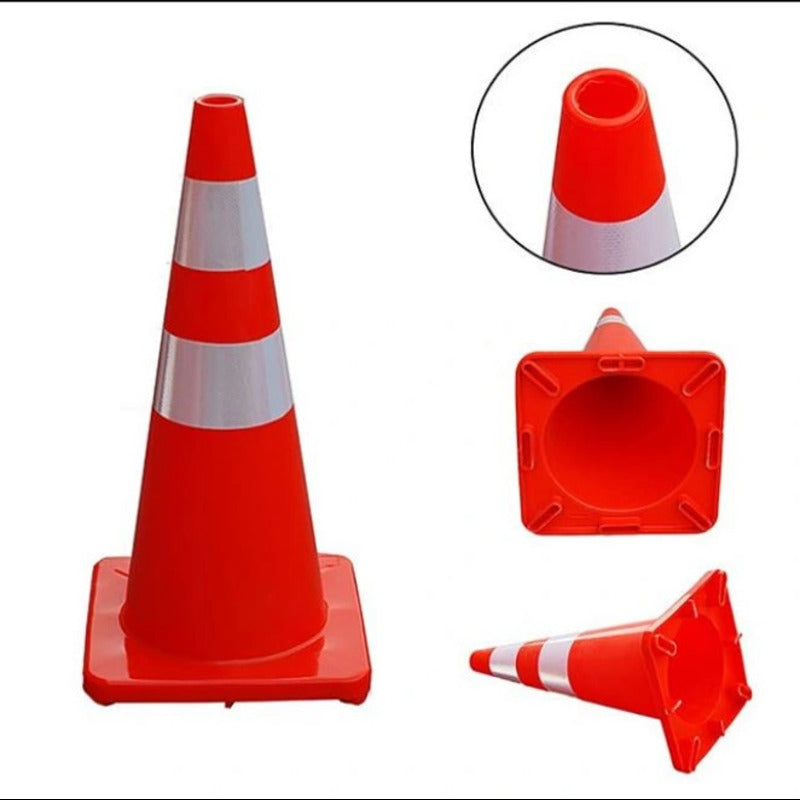 Traffic Cones - 28" - Flexible & Non-Breakable - Made In Pakistan
