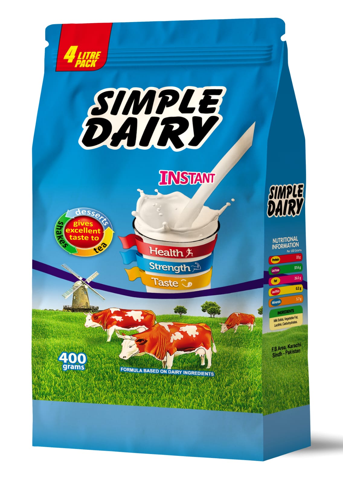 Simple DAIRY - INSTANT MILK POWDER (New Packaging) - Available in 400 gm, 850 gm