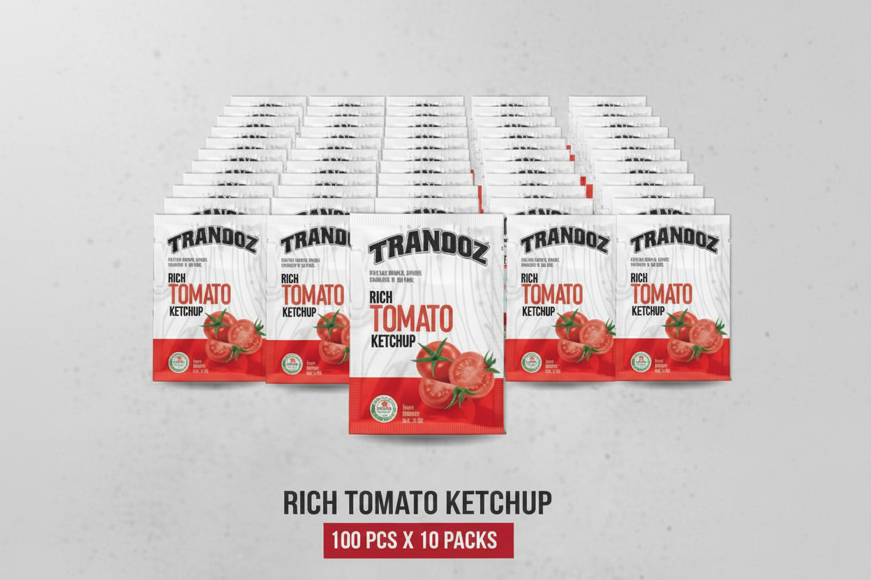 Trandoz - Rich Tomato Ketchup - 9gm - 100 pcs x 10 packs (1000 pcs) - 1 ctn