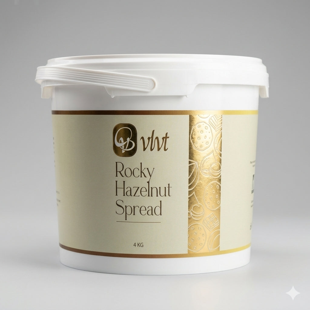 Voglia - vlvt - Rocky Hazelnut Spread (Inspired by Ferrero) – Premium Creamy Baking & Dessert Paste (4 KG Bulk Bucket)