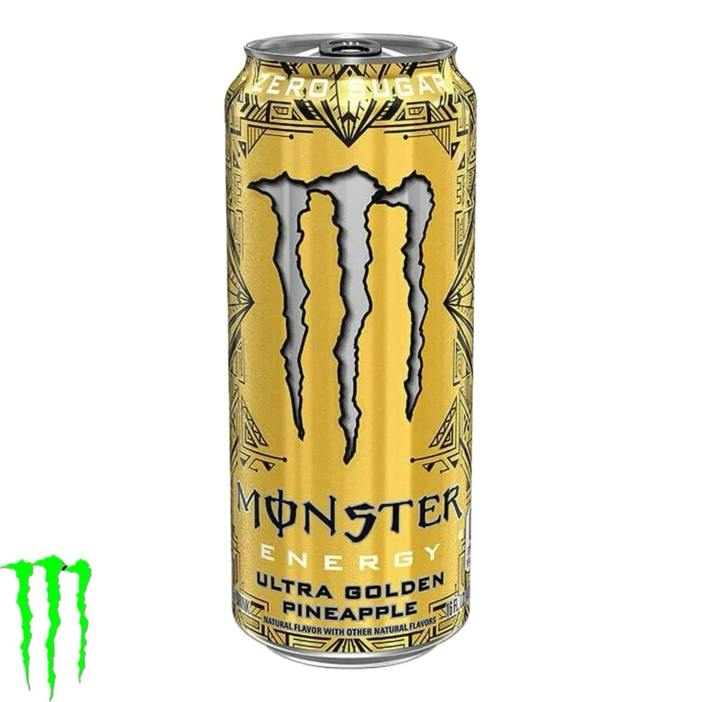 MONSTER ENERGY DRINK - ULTRA GOLDEN PINEAPPLE - Flavoured Drink - Zero Sugar - 500ml - Qtn / 12 Each