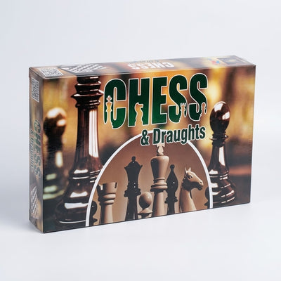 Classic 2-in-1 Chess & Draughts Board Game Set for Kids & Adults (Size 18"/18")