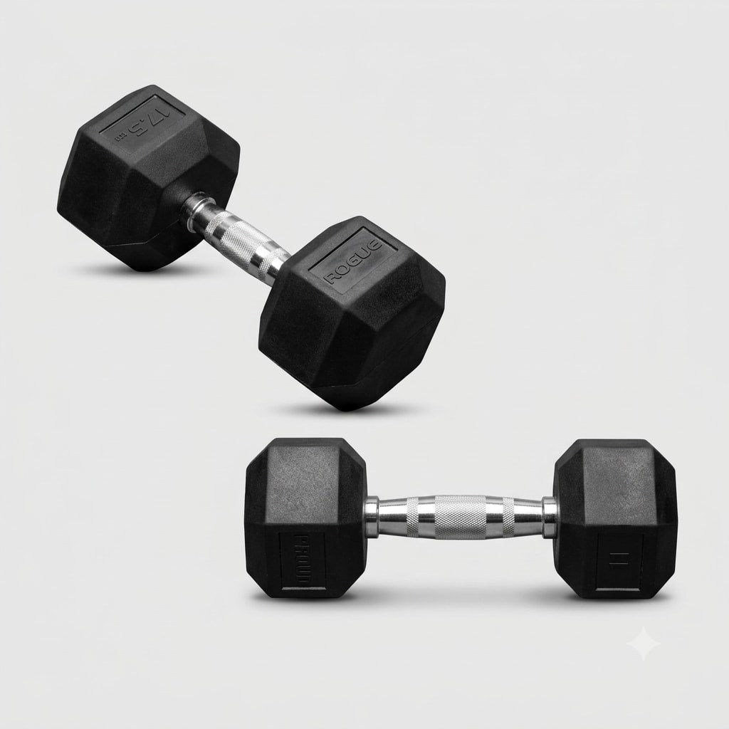 Hex Rubber Dumbbell Pair – 10 kg Total (5 kg x 2) Heavy-Duty Strength Training Set (Rs. 330/kg)