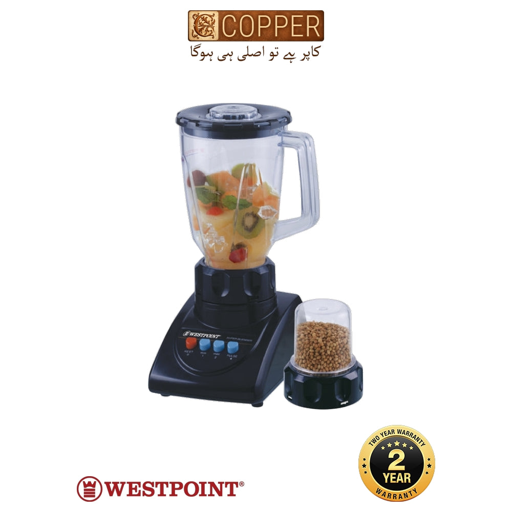 Westpoint - Deluxe Blender & Grinder 2-in-1 - WF-7181 - White & Glass - 400 Watts - 1.5 Litre Heavy Glass Jar - Heavy Glass Jug