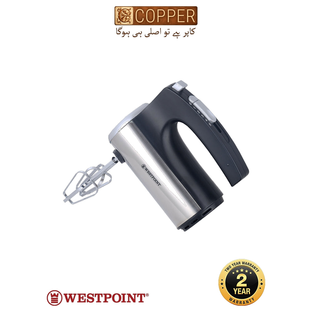 Westpoint - Hand Mixer - WF-9805 - White & Purple - 400 Watts - 2 Beaters & 2 Hooks - 5 Speed Turbo Function