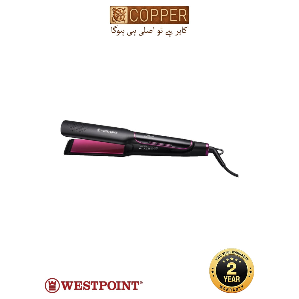 Westpoint - Professional Hair Straightener - WF-6809 - Matte Black & Gold - 72 Watts - 45x120mm Extra Wide Plates - Floating Ceramic Coating Plates