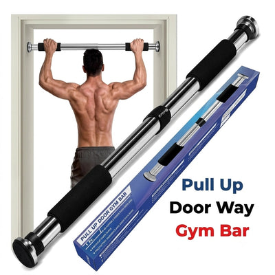 Adjustable Doorway Pull-Up Bar – Heavy-Duty Home Gym Chin-Up Bar with Comfort Foam Grips