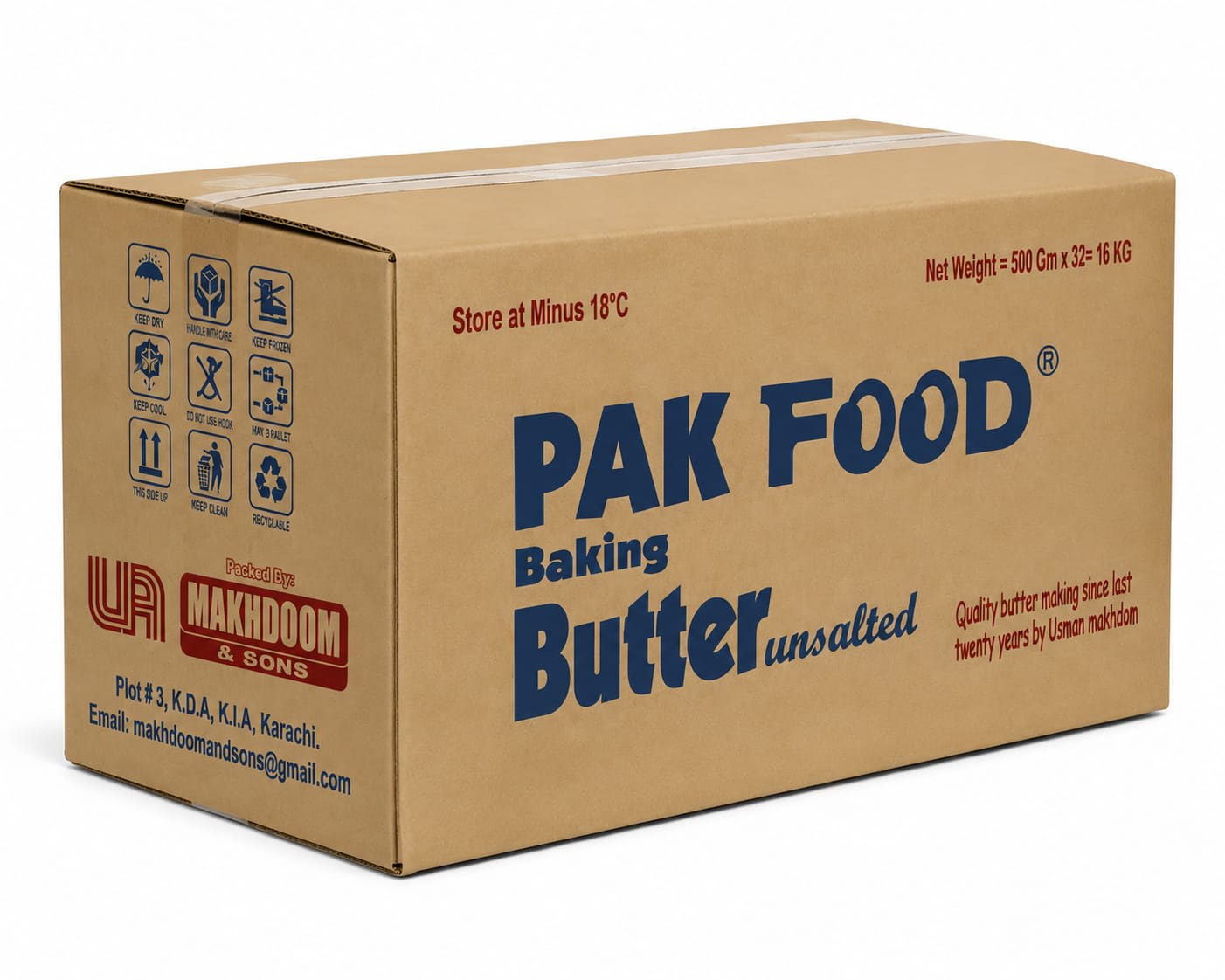 Pak Food Butter 500g Salted/Unsalted 16kg CTN