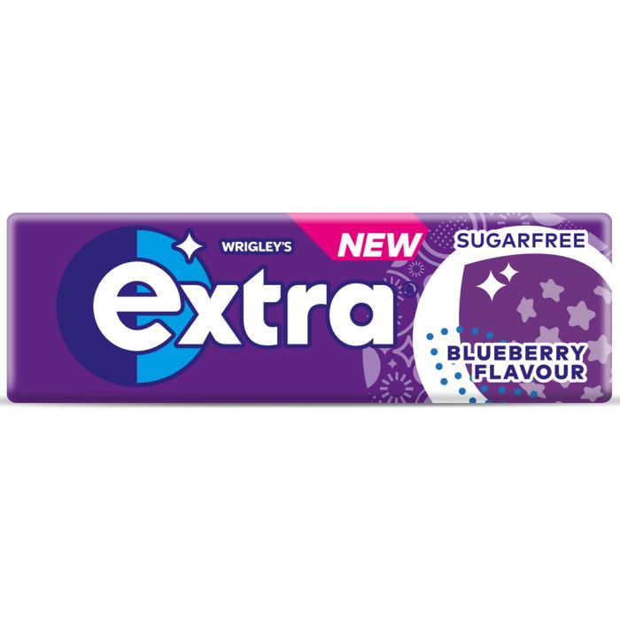 EXTRA - Blueberry - Bubble Sugar Free Chewing Gum - 30 Packs (10 Pellets each)