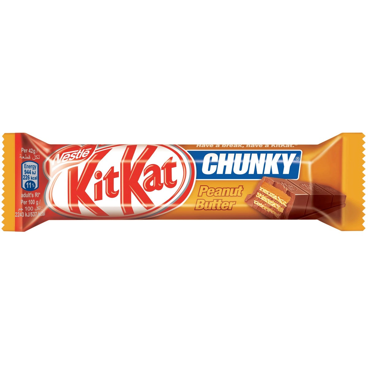 Nestle Kitkat - Chunky - Peanut Butter - Chocolate Wafer Bar - 24 Pc x40 Gm
