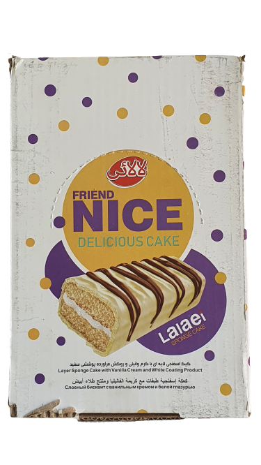 Lalaei - Nice - Delicious - Layer Sponge Cake - With Vanilla Cream & White Coating - Pack of 24