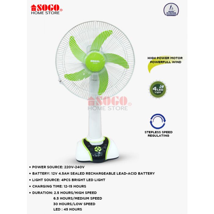 Sogo Rechargeable Fan - Standing Fan (JPN-631)