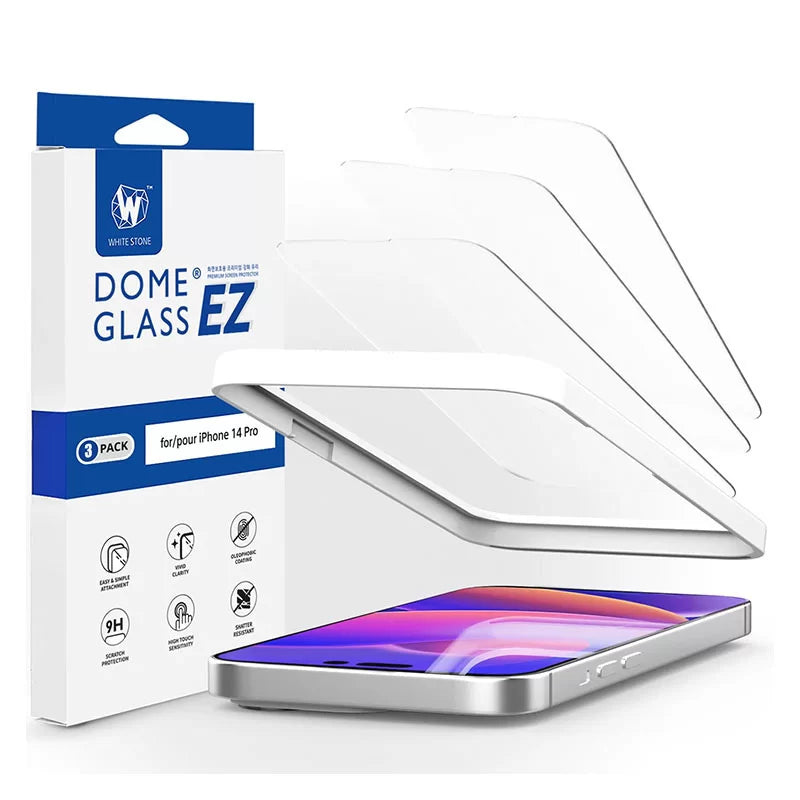 Whitestone Dome EZ Glass Screen Protector for iPhone 14 Pro