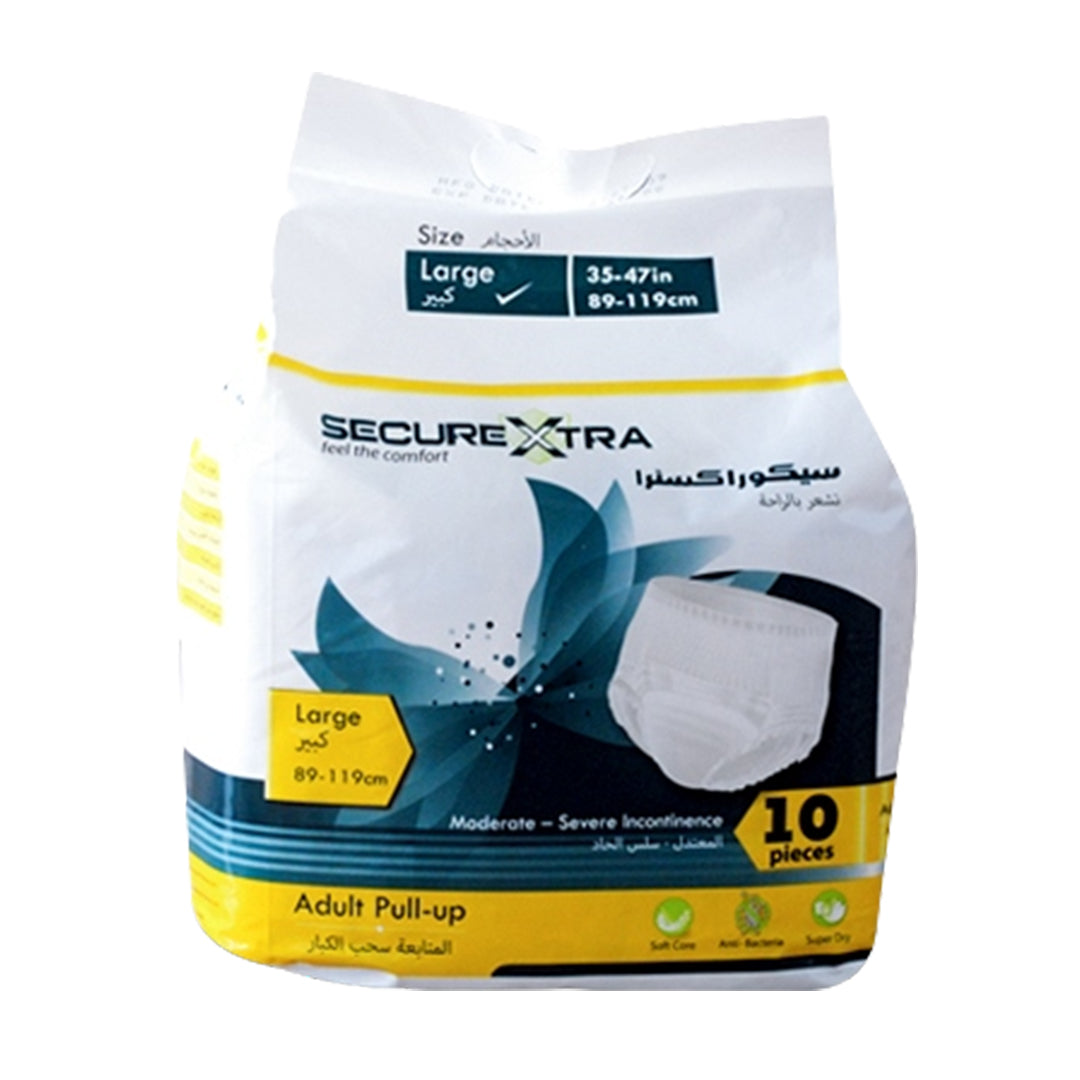 SECUREXTRA - Large - Pull Up Diapers - 89 - 119 cm- 10 pieces