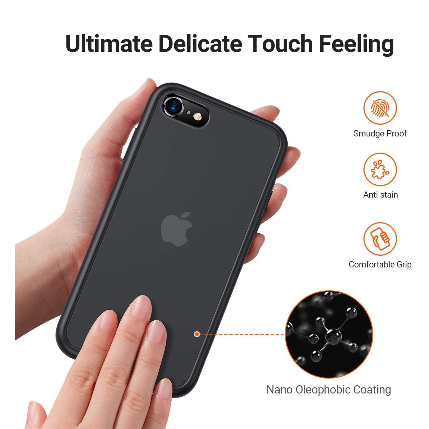 TORRAS - Guardian Series - Black Phone Case for iPhone 7/8/SE/SE2/SE3 (2022)