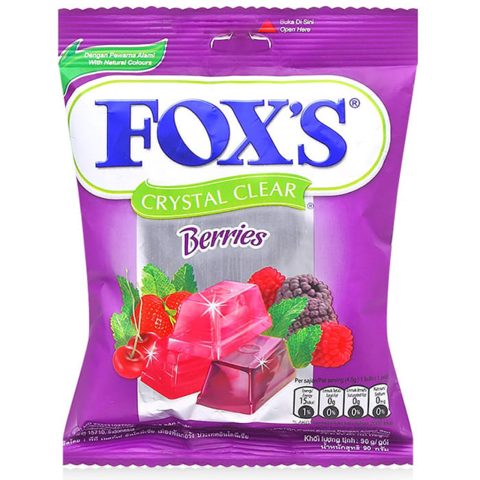 Nestle Fox's - Crystal Clear Mix Berries - Flavored Candy - 90 gm
