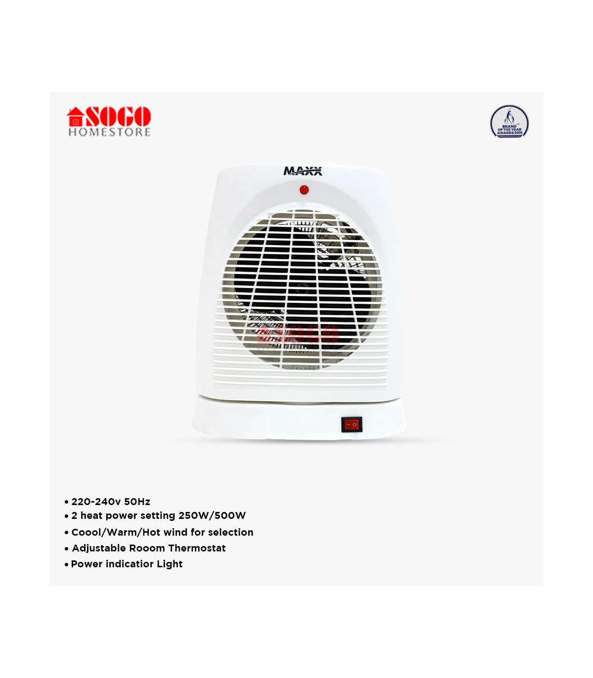 MAXX - Electric Fan Heater (MX-113) - No Warranty