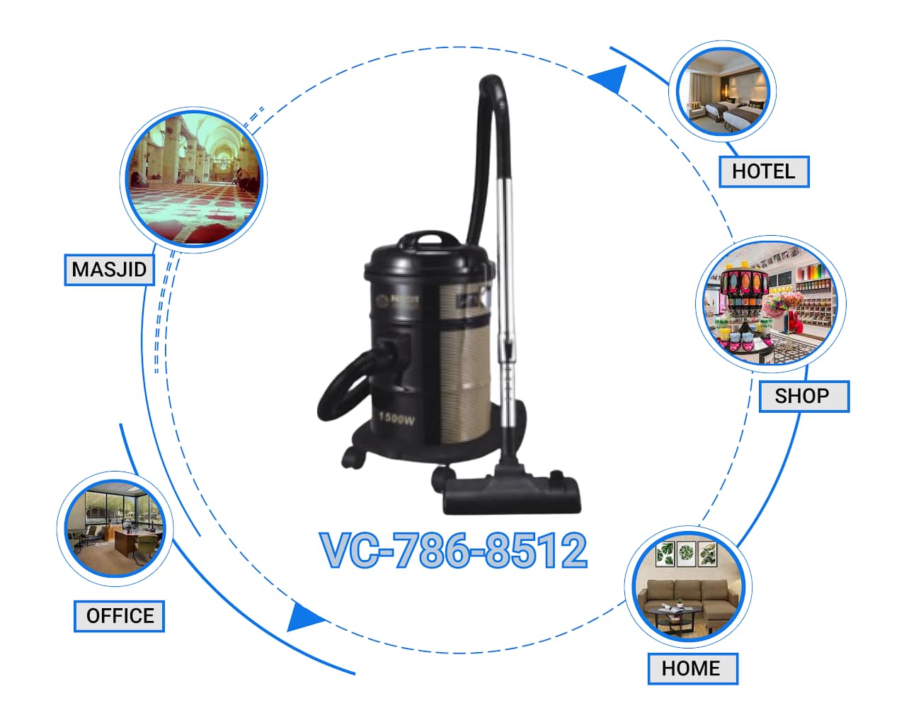 National Gold - Drum Vacuum Cleaner - VC-786-8512 - With Warranty