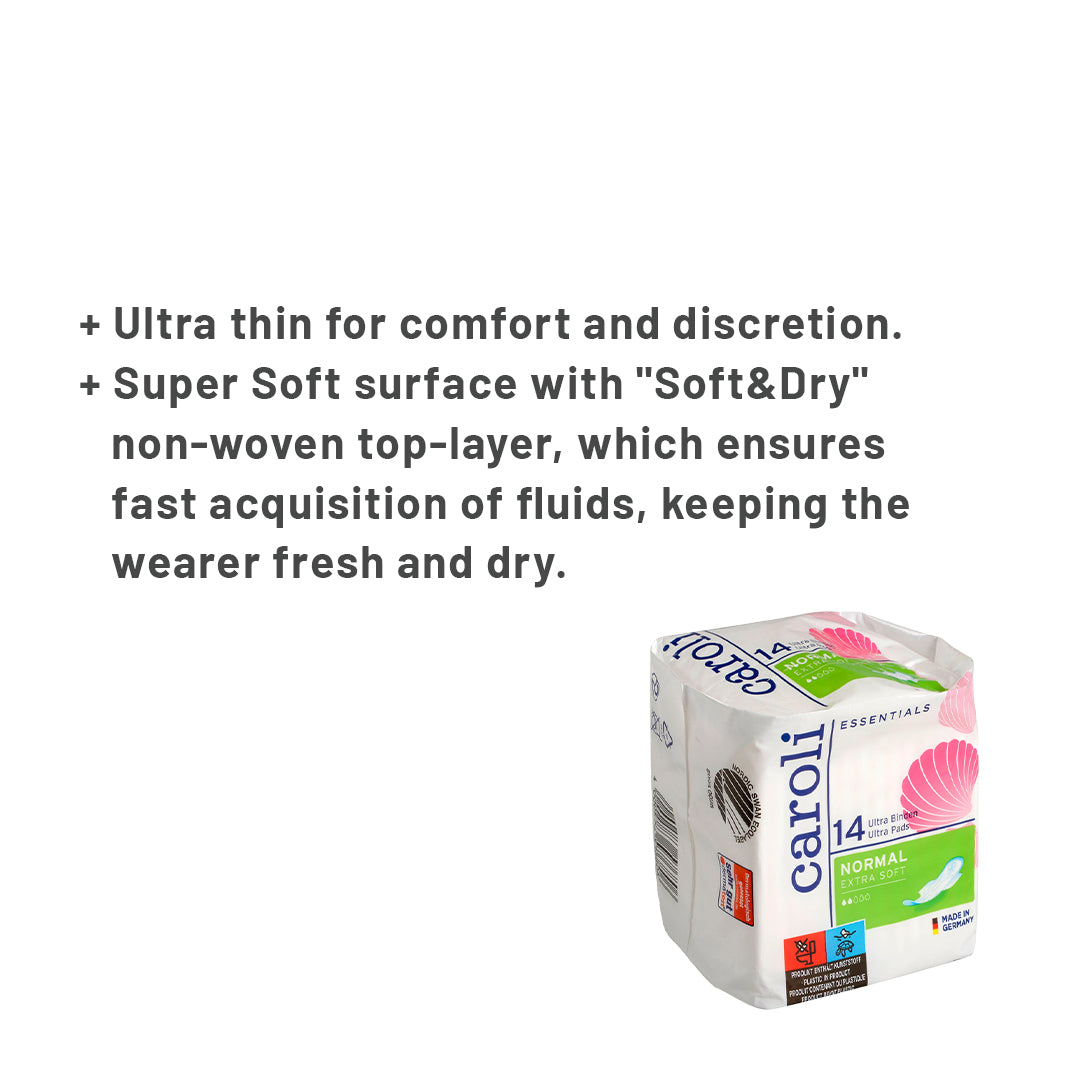 Caroli Ultra Sanitary Pads - Normal-Sanitary Pads-95 x 225 mm-14 pcs