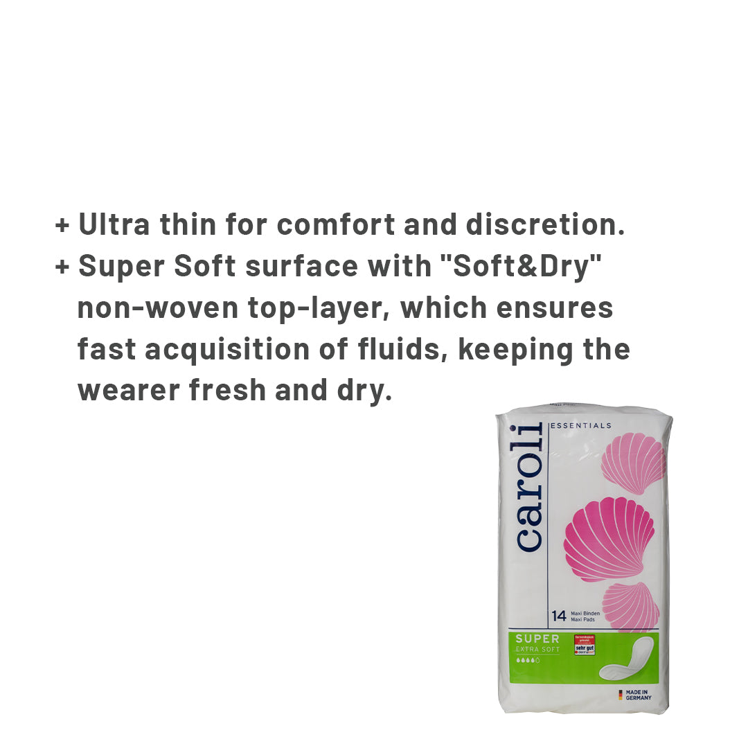 Caroli Maxi Sanitary Pads - Maxi Super - 92 x 280 mm-14 pcs