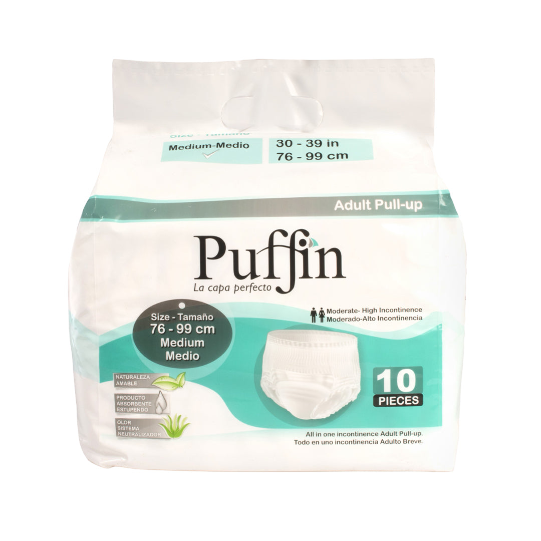 PUFFIN - Medium - Pull Up Diapers - 76 - 99 cm- 10 pieces