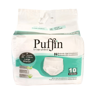 PUFFIN - Large - Pull Up Diapers - 89 - 119 cm- 10 pieces