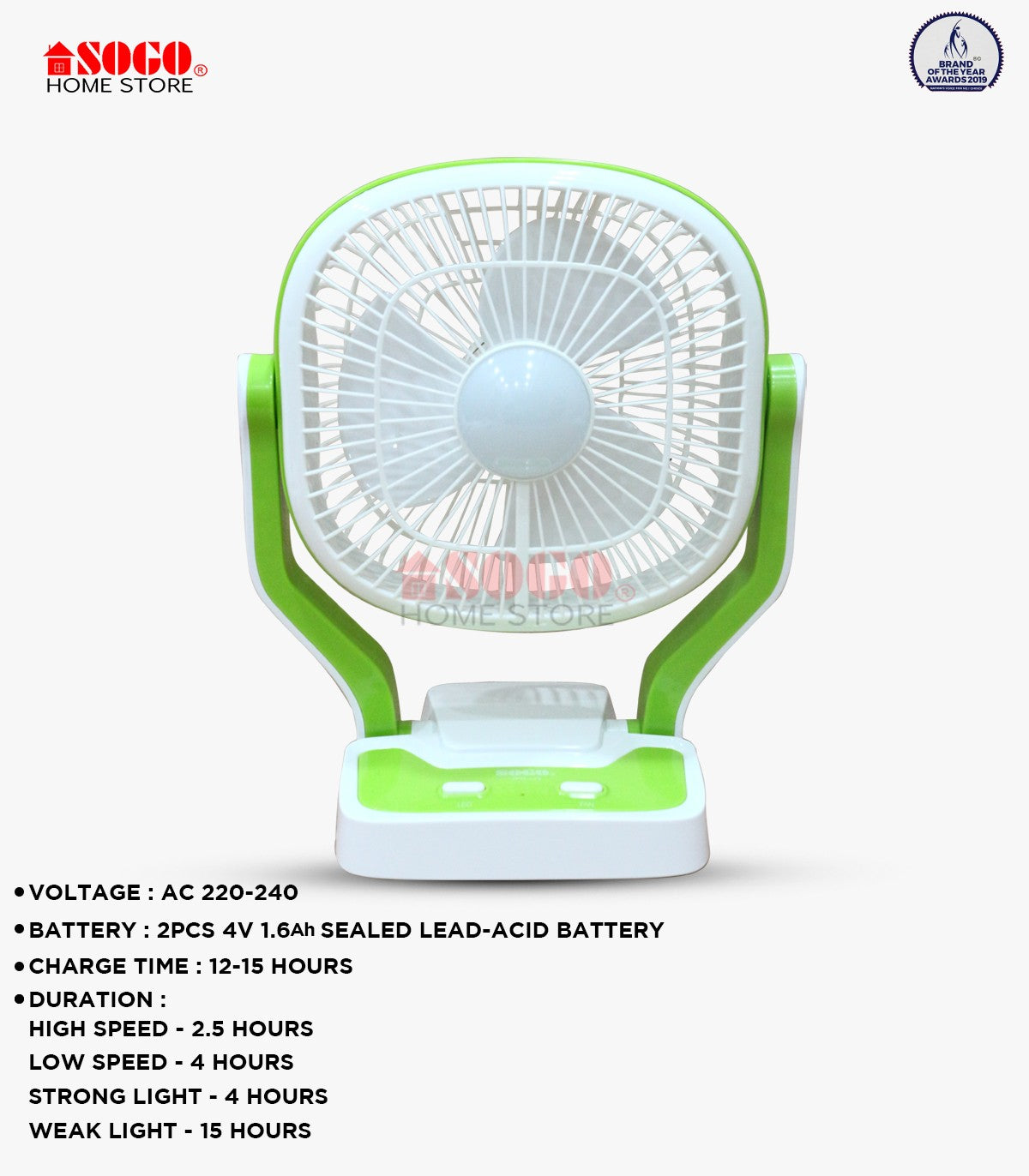 Sogo - Rechargeable Mini Table Fan (JPN-403)