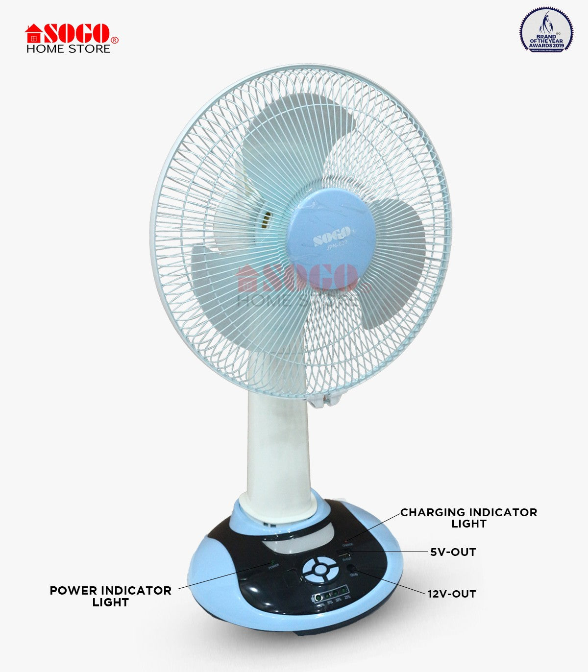 Sogo Rechargeable Fan - Table / Desk Fan (JPN-630)