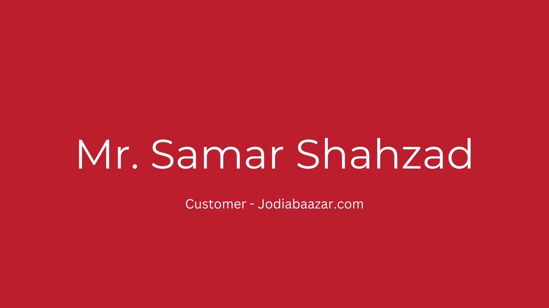 🌟 Voice of Customer: Mr. Samar Shahzad 🌟