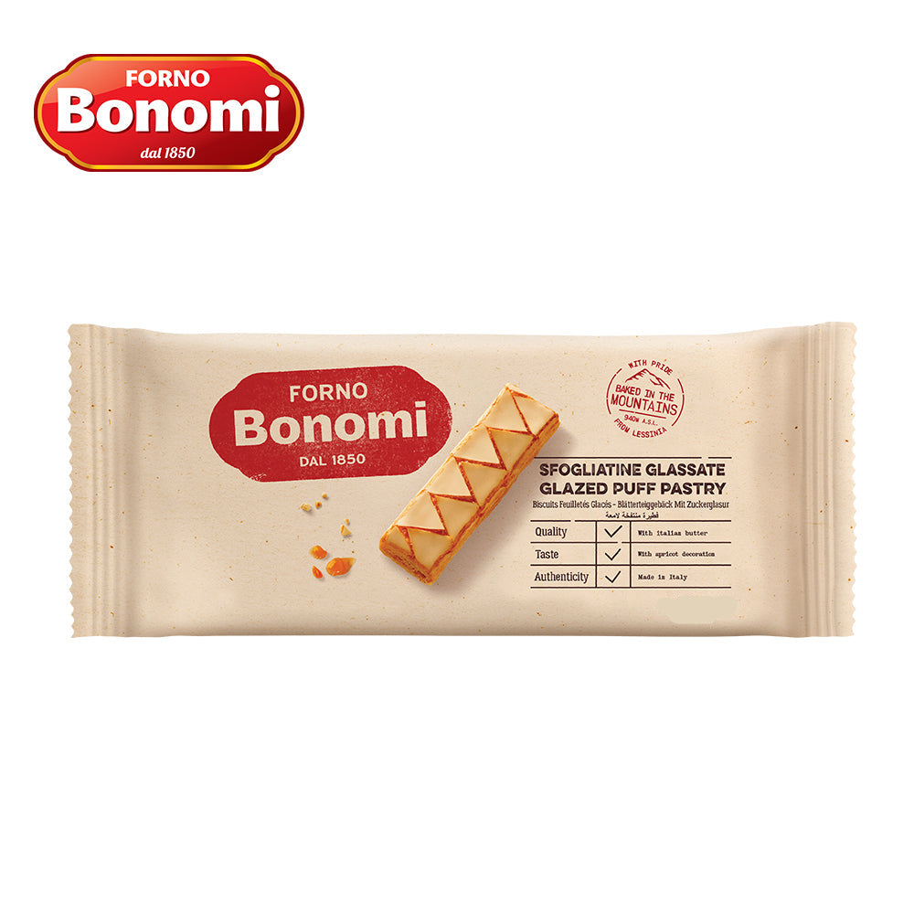 Forno Bonomi - Sfogliatine Glassate - Glazed Puff Pastry - 135g - 15-Pack Carton