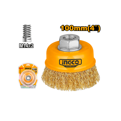 INGCO -  Cup wire brush with nut 100mm WB11001