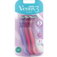 Gillette - VENUS - 3 Colors - 3 Blades Disposable Razors for Women - 3 Piece Pack