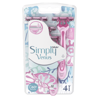 Gillette - SIMPLY VENUS - 3 Blades Women's Disposable Razor - 4 Razors