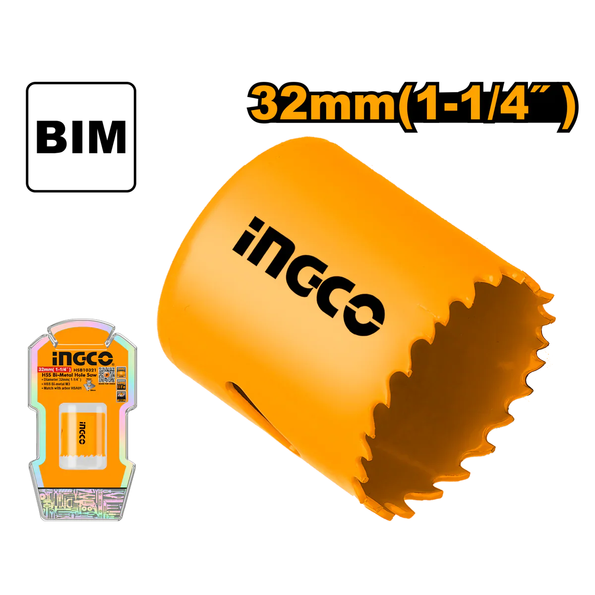INGCO -  HSS bi-metal hole saw 32mm HSB10321