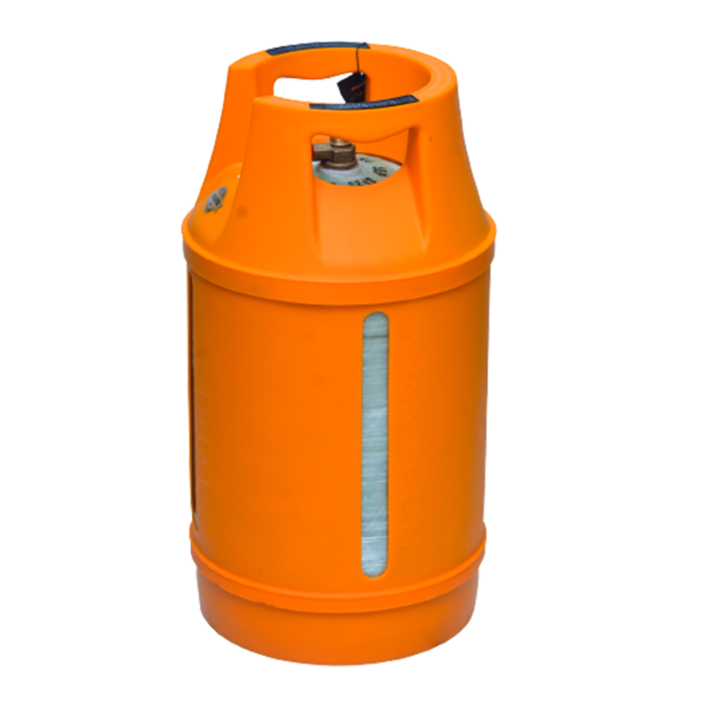 WAA technologies - Global - LPG Composite Cylinder - 10Kg - 22mm - Tiger Orange