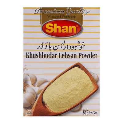 Shan Foods - Garlic Powder - Khusbudar Lehsan Powder -  لہسن پاؤڈر - Box - 50 gm - 6 packs